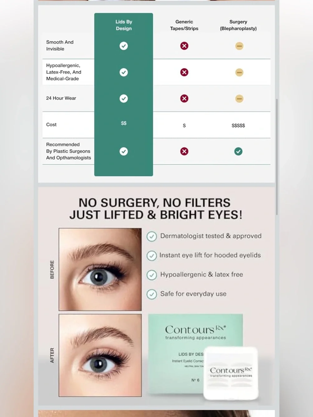 Contours eyelid strips NIB‎ assorted 80ct